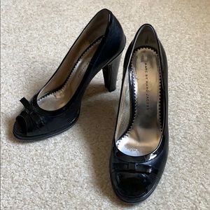 Marc by Marc Jacobs Black Peep Toe Bow Heels 8.5
